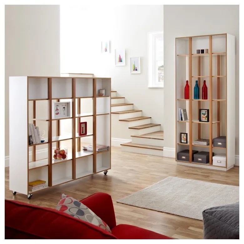 Libreria bianca in rovere 90x210 cm Newbury - Woodman