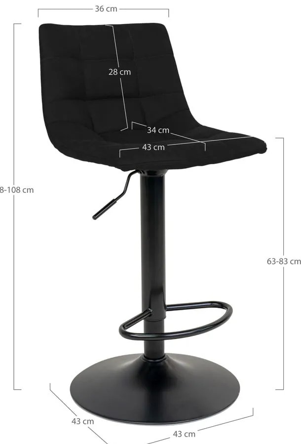 Sgabelli da bar neri in set di 2 88 cm Middelfart - House Nordic