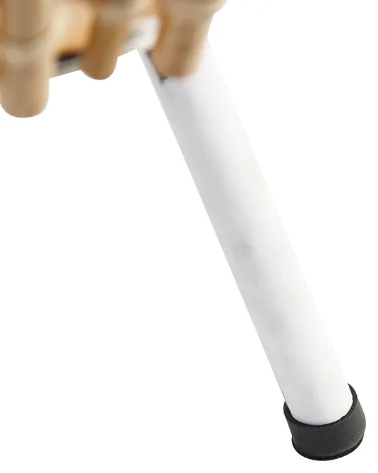 Lampada da tavolo rustica treppiede bambù con bianco - Canna Capsule