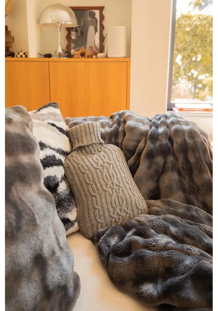 Coperta grigia in micropile 150x200 cm Wave – Tiseco Home Studio