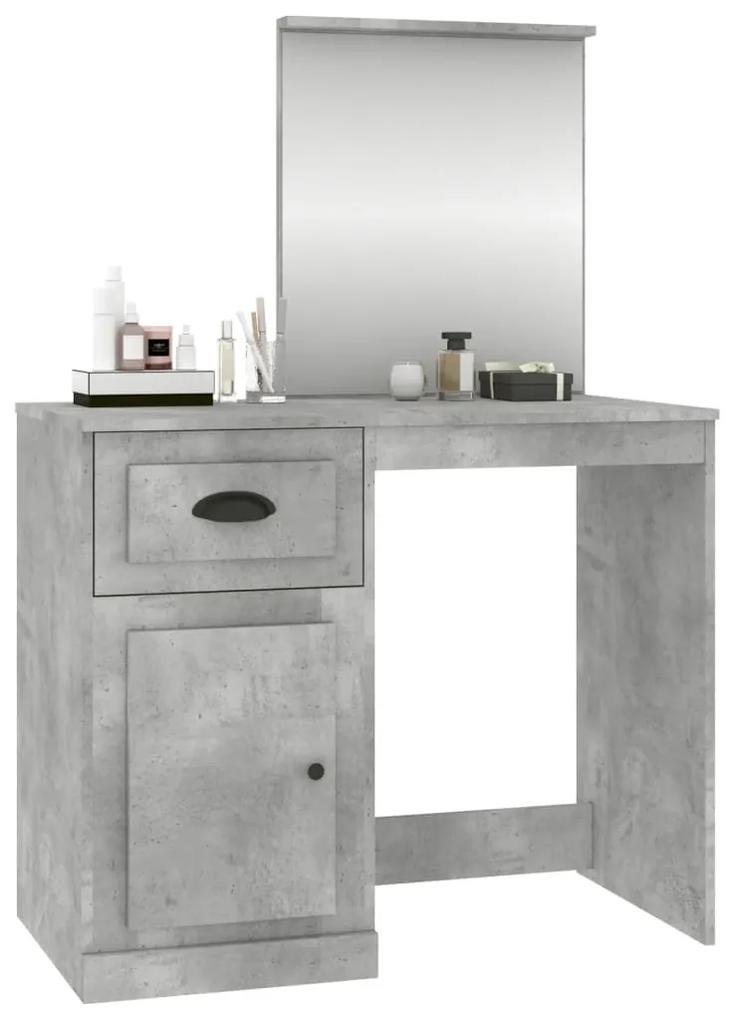 Toeletta specchio grigio cemento 90x50x132,5 legno multistrato