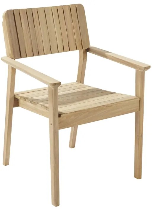 Sedia da giardino con braccioli Atlas NATERIAL, struttura e seduta in acacia bianco