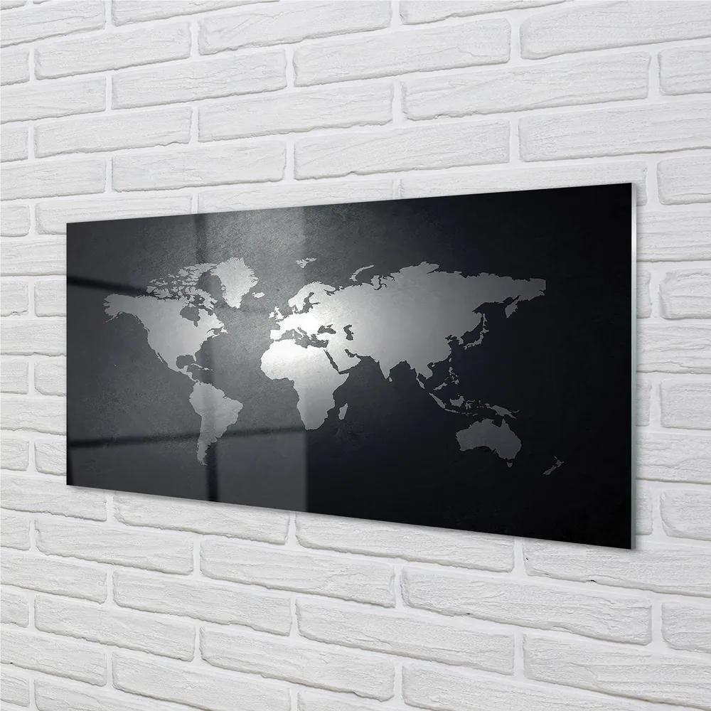Pannello paraschizzi cucina Mappa bianca su sfondo nero 100x50 cm