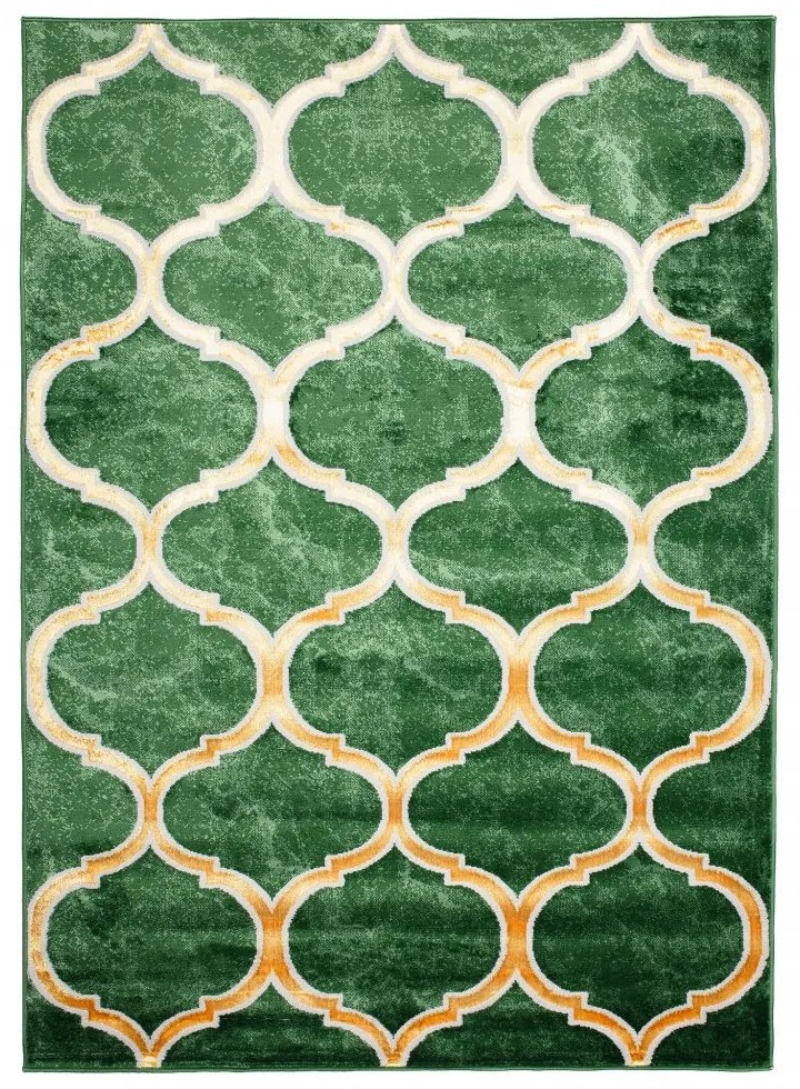 Tappeto originale verde con motivi dorati Larghezza: 140 cm | Lunghezza: 200 cm