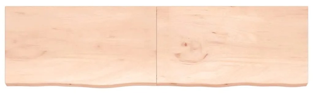 Ripiano a parete 220x60x6 cm legno massello rovere non trattato