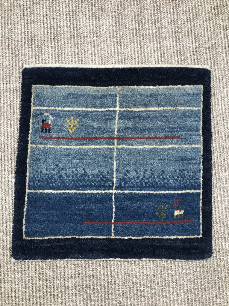 Gabbeh Tappeto 40 x 40 Blu (Iran) Annodato A Mano