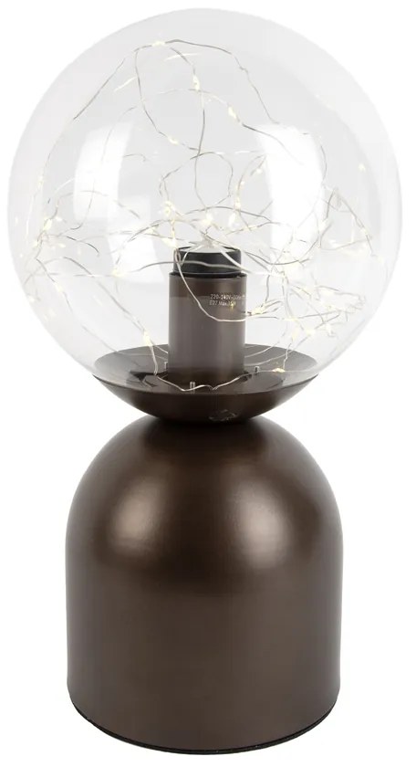 Lampada da tavolo Hotel Chic bronzo scuro con vetro trasparente incl. cavo E27 - Pallon Trend