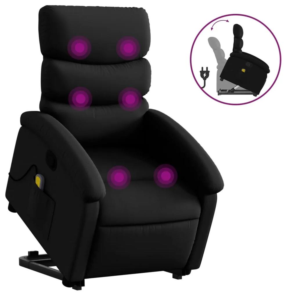 Poltrona alzapersona reclinabile massaggio nero similpelle