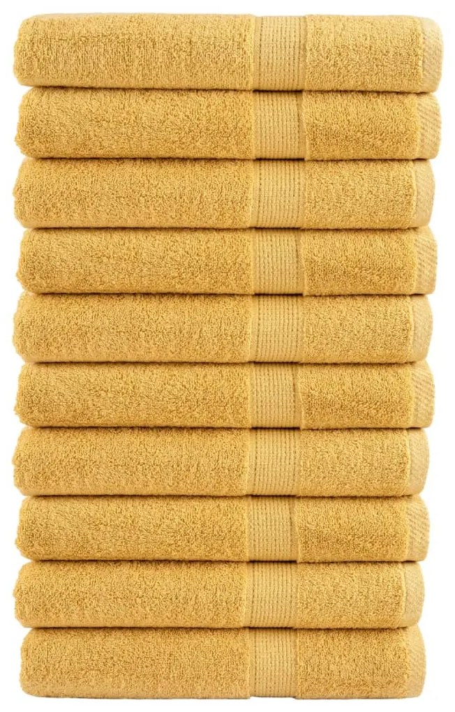 Asciugamani Da Bagno Solund 10 Pz Oro 100x200cm 600gsm /