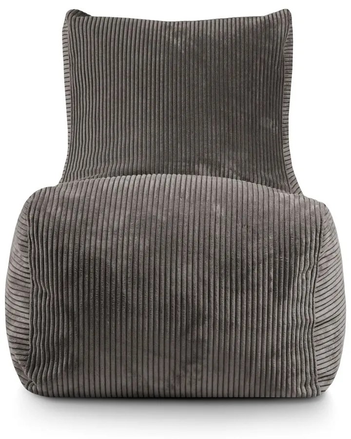 Puof a sacco grigio chiaro con rivestimento in velluto a coste Lounge – SLOWDOWN