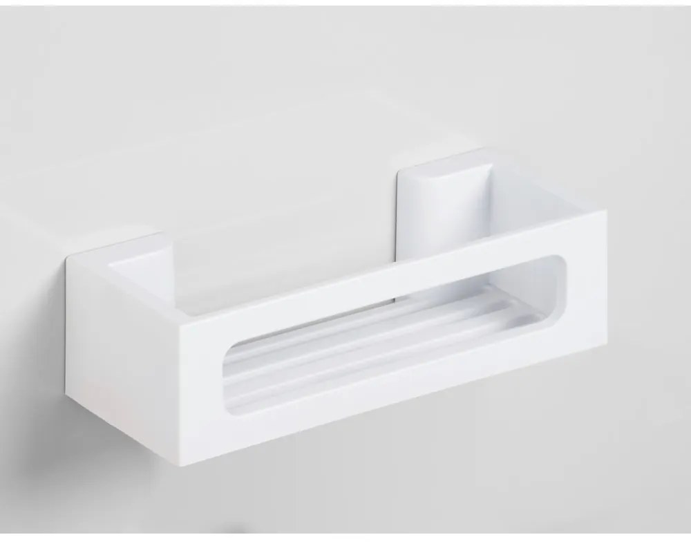 Mensola da bagno senza foratura bianco opaco in plastica con aggancio Turbo-loc Bralia – Wenko