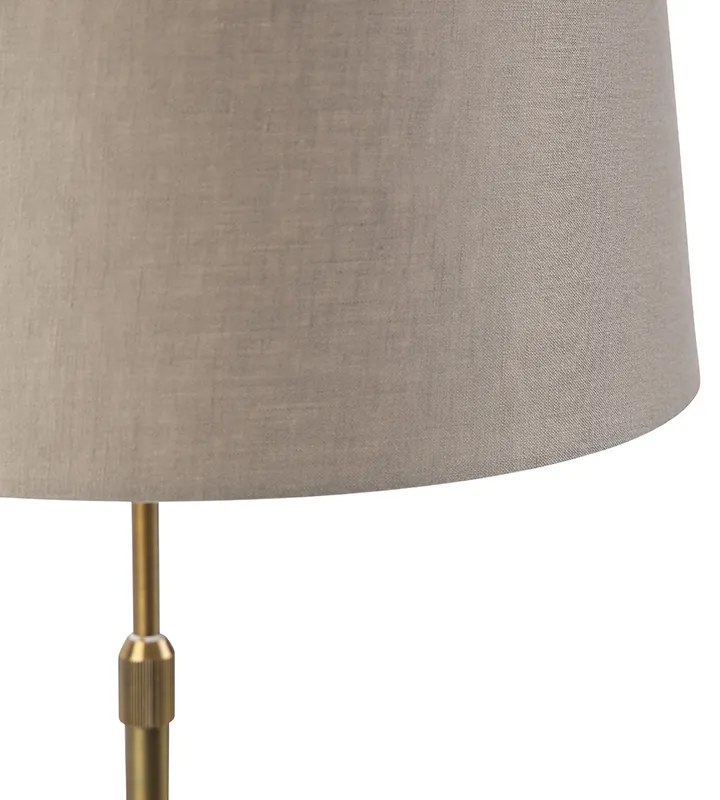 Lampada da tavolo in bronzo con paralume in lino color tortora 35 cm - Parte