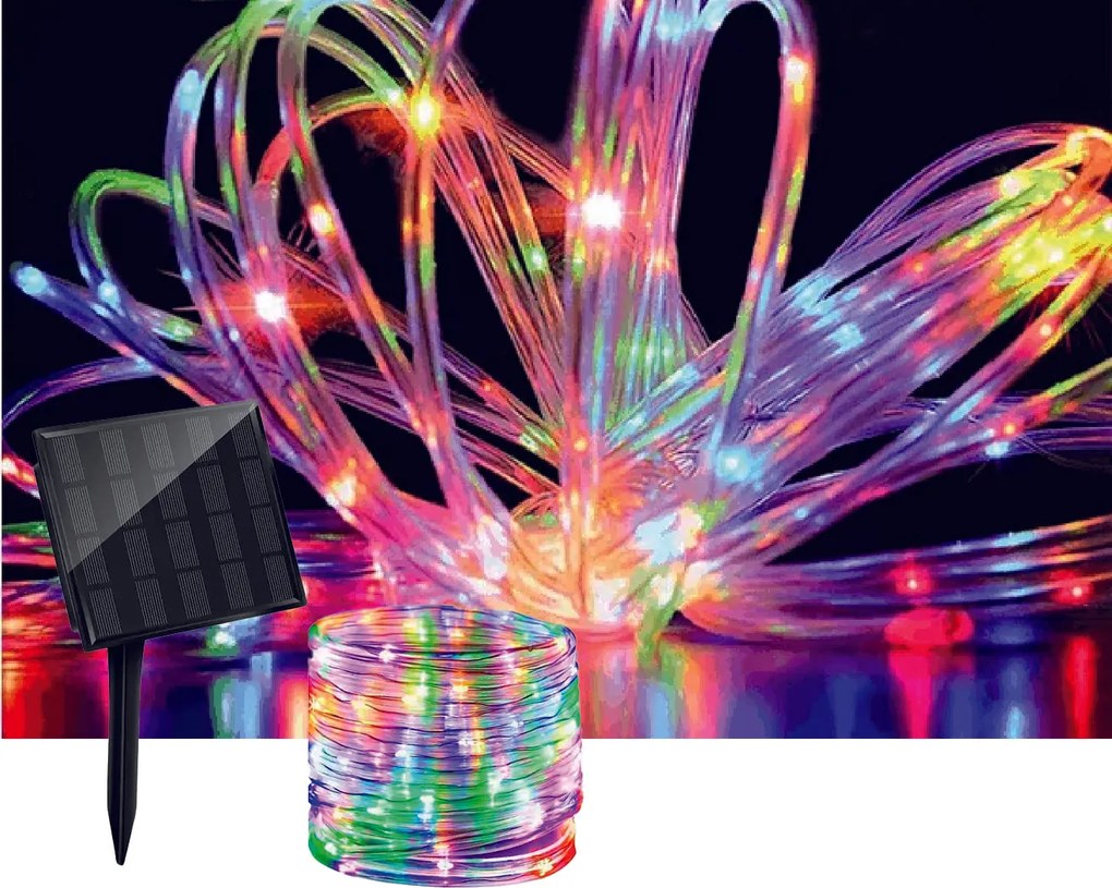 Tubo Luminoso 100 Led ad Energia Solare Multicolor