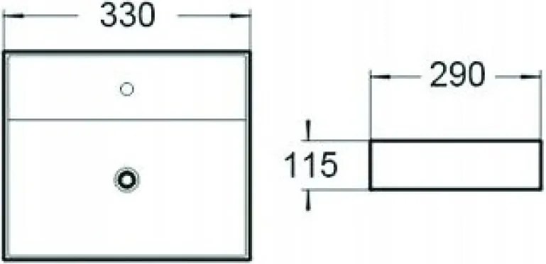 Mexen Mini lavandino da appoggio 33 x 29 cm, bianco - 21093300