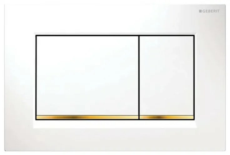 Geberit placca di comando Sigma 30 doppio tasto bianco e oro