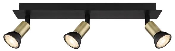 Globo 57998-3B - Faretto DREW 3xGU10/35W/230V nero/ottone