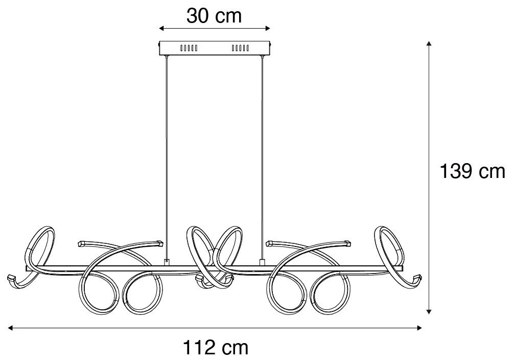 Lampada a sospensione di design nera rettangolare dimmerabile a 3 livelli - Krisscross