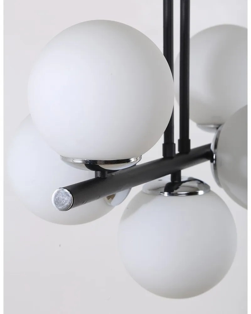 Lampada da soffitto bianca e nera con paralume in vetro ø 15 cm Sail - Squid Lighting