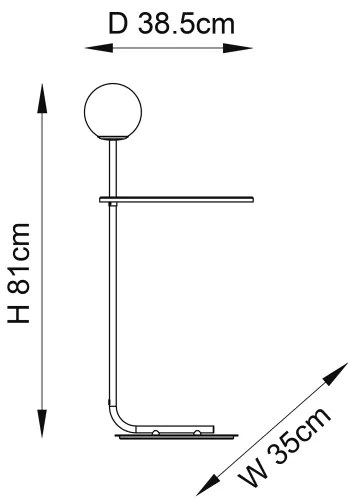 Endon 96713 - Lampada da terra HALO 1xG9/3W/230V nera