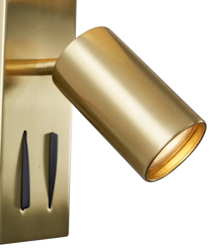 Lampada da parete moderna ottone 2 luci orientabile - Lesly