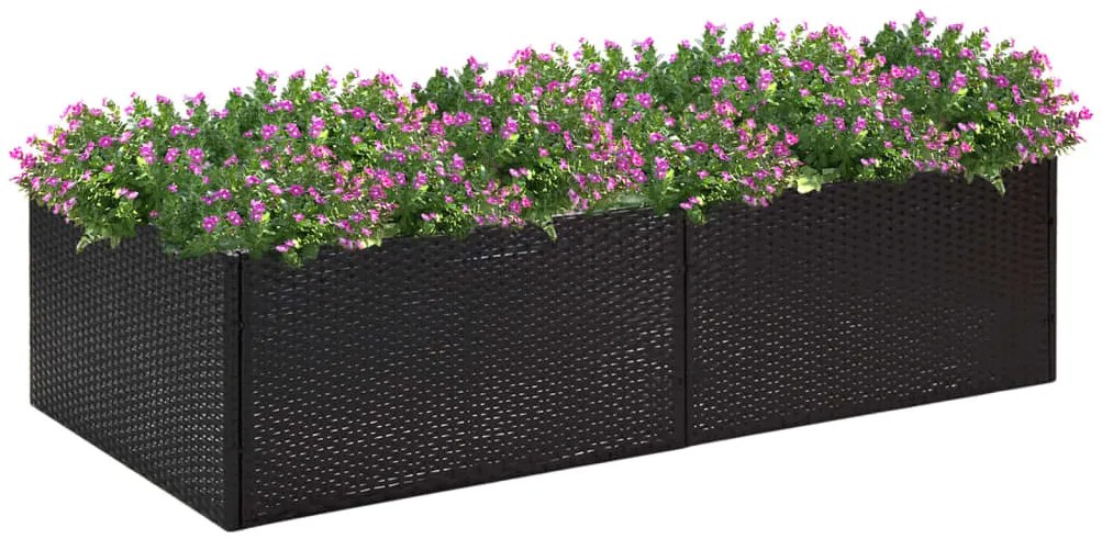 Fioriera Da Giardino Nero 157x80x40 Cm İn Polyrattan /