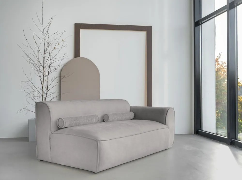 Divano componibile in grigio chiaro (con penisola a destra) Flex Felix – Miuform