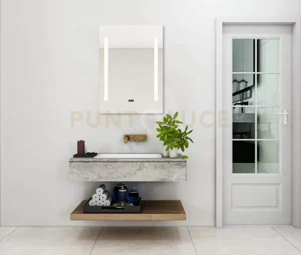 Ilonka specchio da parete rettangolare retro-illuminato 50x770cm le...