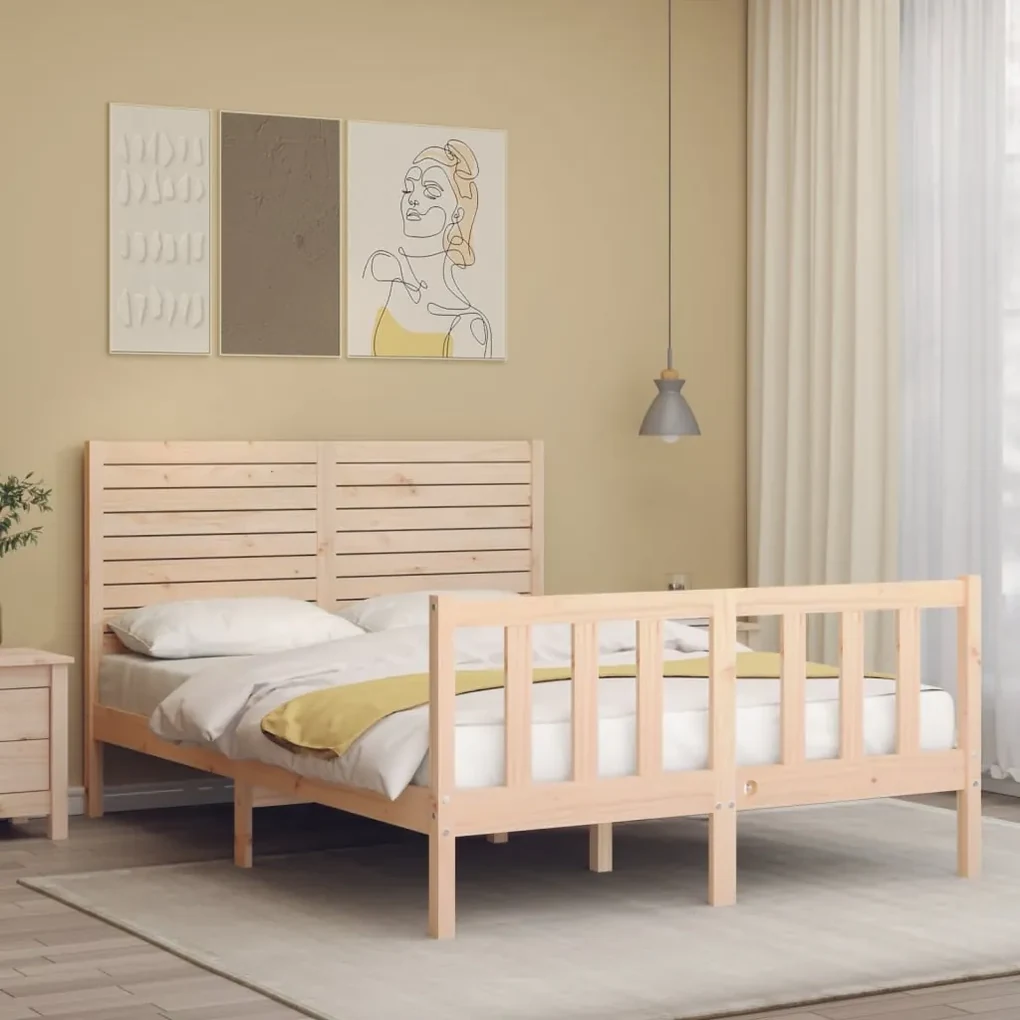 Giroletto con testiera 140x190 cm in legno massello