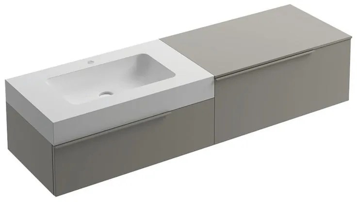 Mobile sottolavabo e lavabo Gravel ghiaia L 170 x H 36 x P 51 cm 1 vasca