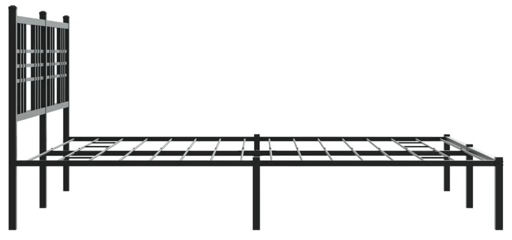 Giroletto con testiera in metallo nero 150x200 cm