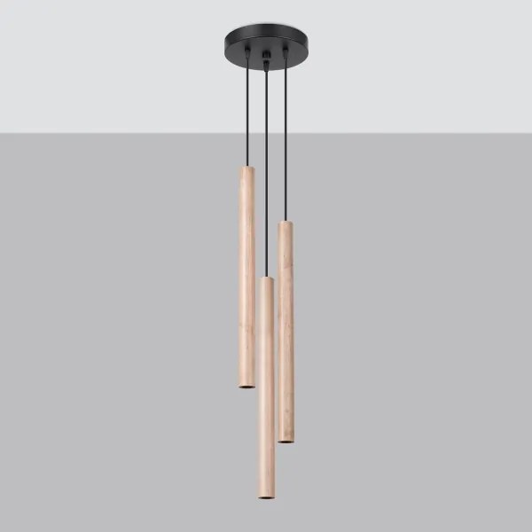 Sollux SL.1268 - Lampadario a sospensione con filo PASTELO 3xG9/8W/230V legno