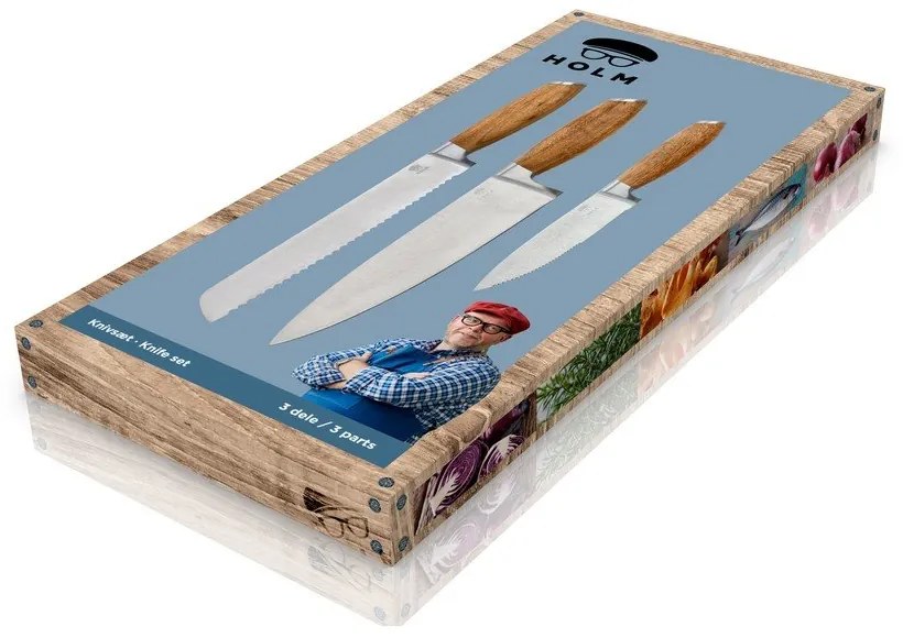 Set di coltelli con lama in acciaio inox 3 pz – Holm