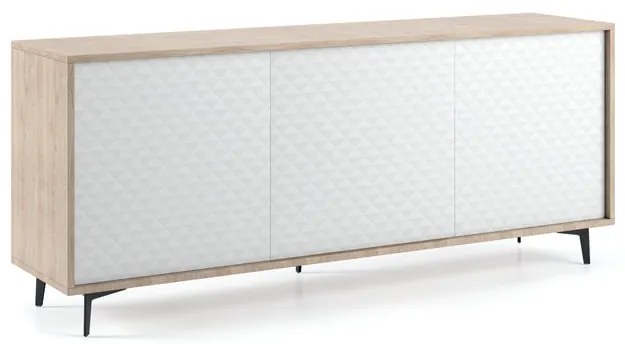 Mobile Madia Password L 184 x H 45 x P 77 cm beige e bianco