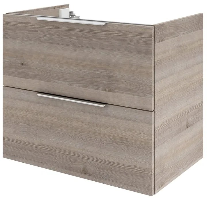 Mobile da bagno sotto lavabo SENSEA Neo grigio lucido L 75 x H 64 x P 48 cm 2 cassetti, lavabo non incluso