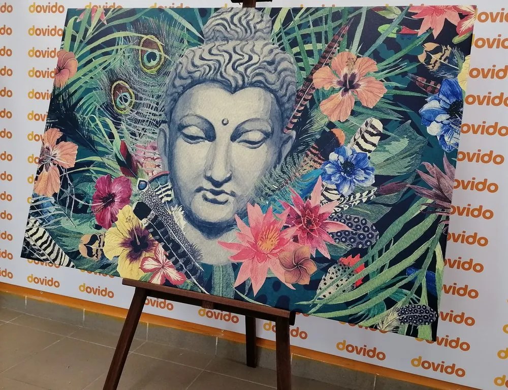 Stampa su tela – Buddha su sfondo esotico