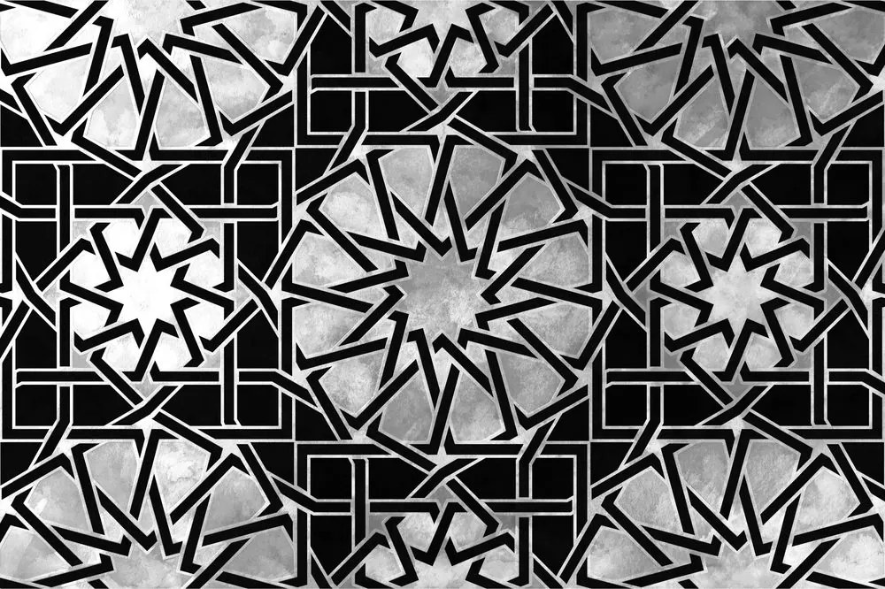 Carta da parati – Mosaico Orientale in Bianco e Nero