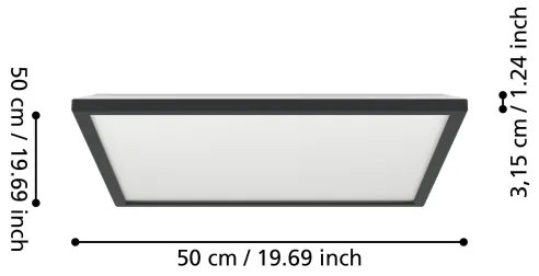 Eglo 901457 - Lampada LED dimmerabile da esterno ROVITO-R 17W/230V 50x50 cm IP44 nero + +TC