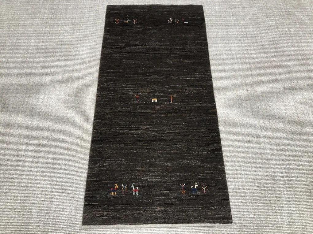 Gabbeh Tappeto 80x160 Grigio (Iran) Annodato A Mano