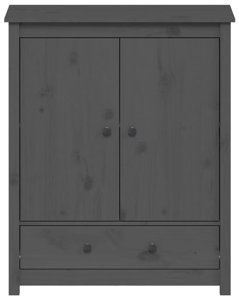 Credenza grigia 83x41,5x100 cm in legno massello di pino