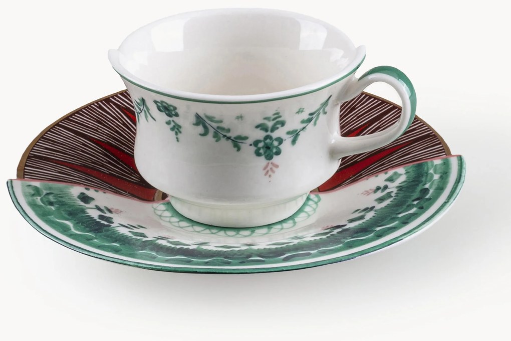 Tazzina e piattino in fine bone china Hybrid