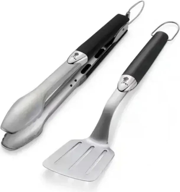Set 2 utensili per barbecue inox 6645