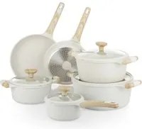 Batteria pentole 10 pezzi Bambù bianca