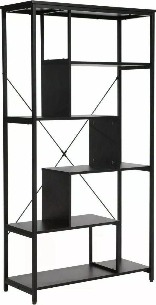 Libreria Net A in legno laminato e metallo – 85x35x163 cm