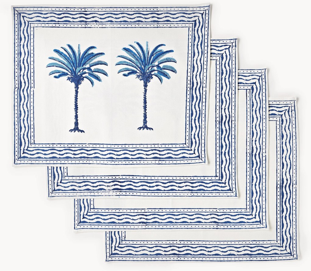 Tovagliette americane in cotone stampato a mano The Palms 4 pz