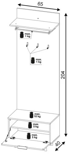Mobile per ingresso KLEO marrone/bianco