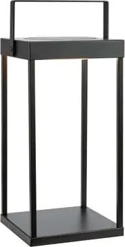 Lanterna a LED nera con alimentazione a pannelli solari e con ricarica USB da esterno (altezza totale 42 cm) Pure – Markslöjd