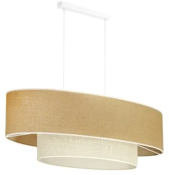 Duolla - Lampadario a sospensione con filo DOUBLE OVAL YUTE 2xE27/15W/230V marrone/color crema