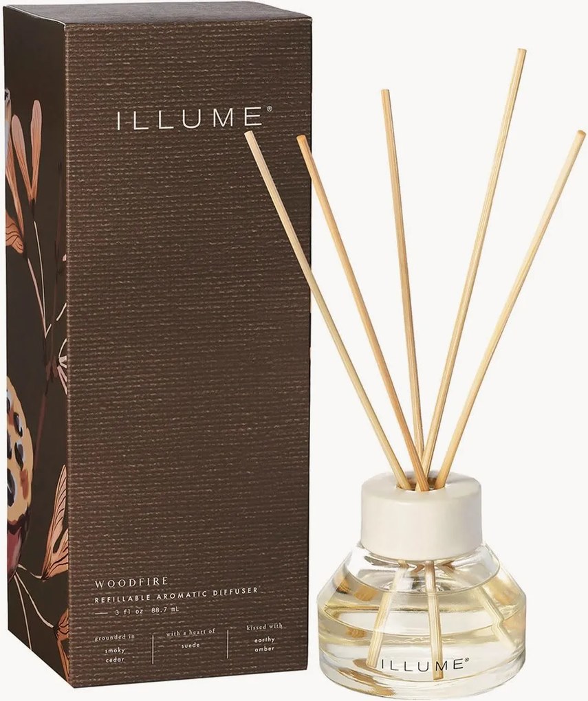 Diffusore di fragranza Woodfire (ambra, camoscio, legno di cedro)