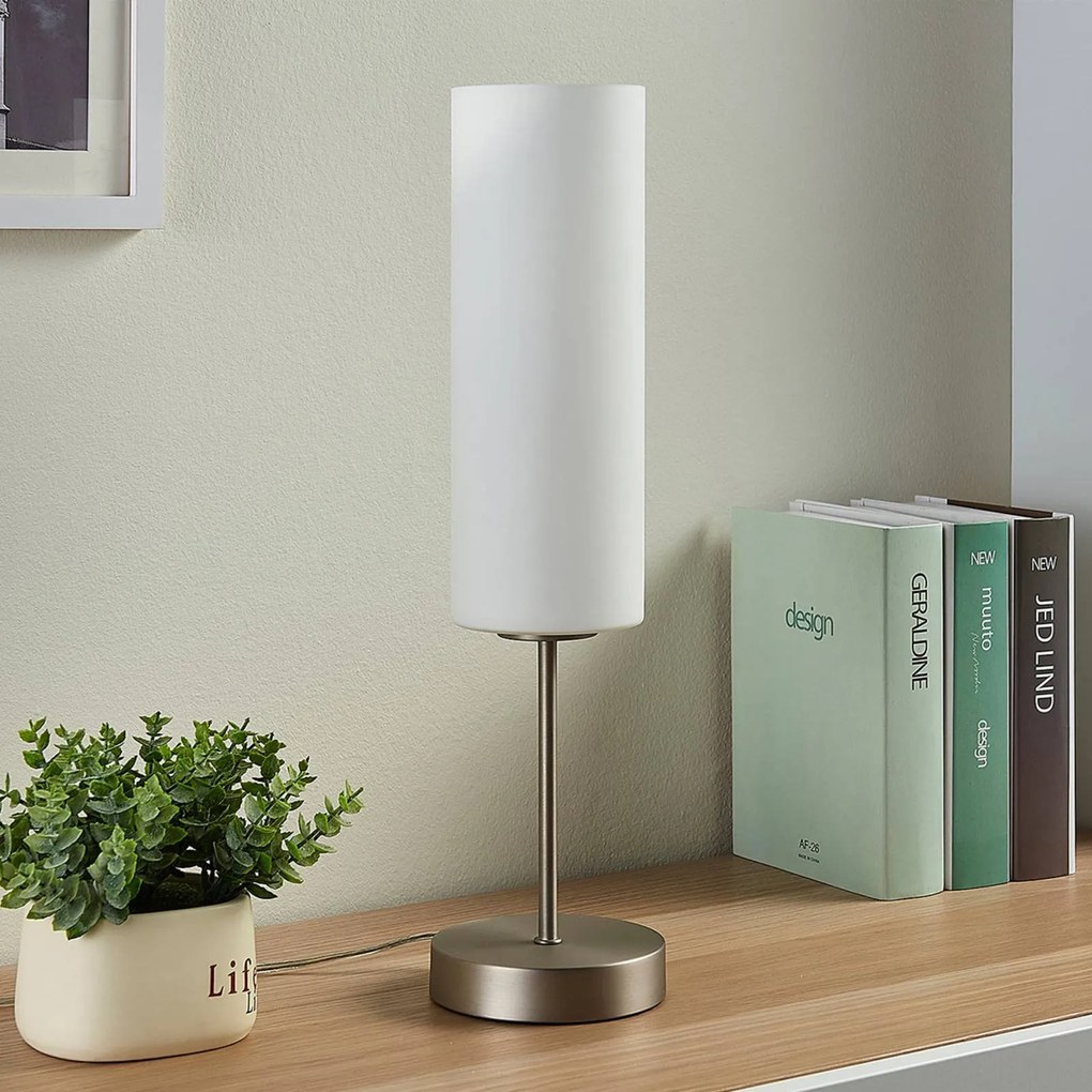 Lampada da tavolo Felice Lindby, Bianco / Opale, Soggiorno / Sala da pranzo, Vetro, Moderno, Lampada da tavolo