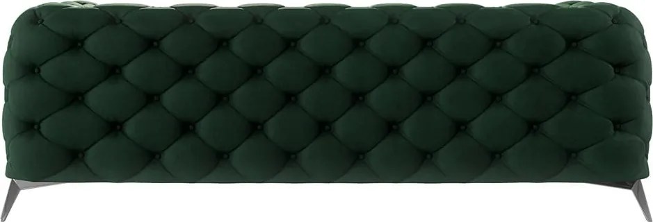 Divano verde scuro con rivestimento in velluto 225 cm Chelsea – Ropez